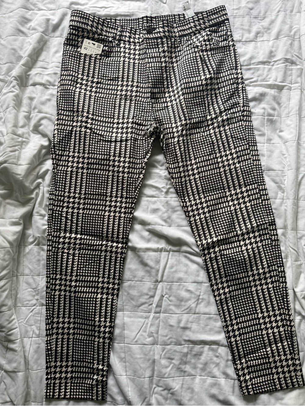 Zara Black and White Glen Plaid Men’s Dress Pants